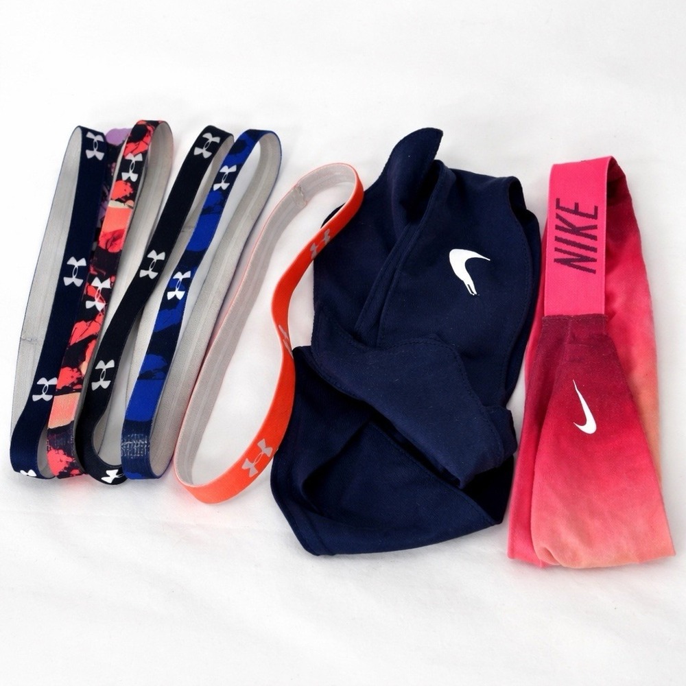 Nike Under Armour Headbands Lot Athletic Running Sports Hair Bands
